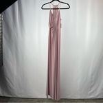 NWT DB Studio V Neck Draped Jersey Slit Maxi Dress in Dusty Rose Size 0 Pink Photo 1