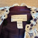 Vintage Scott McClintock Purple Lace Shiny Puff Sleeve Steampunk Jacket Size 10 Photo 6