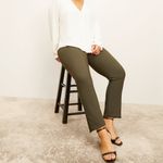 MM.LaFleur  Dark Olive Green The Foster Pants PowerStretch Size 16 Photo 1