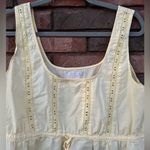 Urban Outfitters  Butter Yellow Spring Cropped Tank Top Eyelet Size Large Photo 2