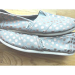 Toms  Women's Slip-on Shoes Grey Rose Gold Metallic Polka Dot Casual Comfort 10 Photo 5