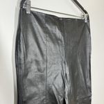 Camila Coelho NEW  Sz M Cora Leather Straight Leg Pants Split Hem Black Photo 6
