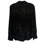 Halogen  Dark Black Sequin Button Down Shirt Sz  M Photo 1