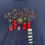 Breckenridge  Shirt XL Navy Patriotic Firework Bling Beaded 4th of July Americana Photo 4