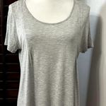 Ink Love And Peace Womens Tunic Top Gray Short Sleeve High Low Key Hole Modal L Size L Photo 2