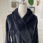 Victoria's Secret Victoria’s Secret Plush Black Monogram V Short Robe XS Photo 2