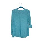 Vera Wang Simply Vera Sutton Blue Jacquard Asymmetric Hem Blouse Photo 5