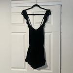Victoria's Secret Victoria’s Secret Black Velvet Velour Ruffle Teddy Romper Whimsigoth Fairy Y2K Photo 2