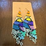 2/$29 or 3/$39 NWOT Multicolor Seed Beaded Fringe Chandelier Earrings Purple Photo 2
