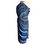 The Limited  Blue Black Art Deco Strapless Art Geo Blouson Mini Dress Size 8 Photo 6