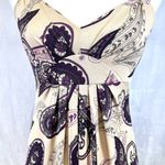 Alyn Paige ivory and purple paisley maxi dress size small Photo 2