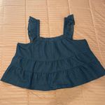 Derek Heart women’s dark waste denim cropped tiered babydoll top. Size 1X. Photo 3