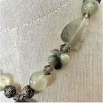 moss agate prehnite sterling silver beaded pendant necklace Green Photo 2