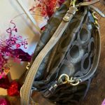 Coach  Signature Op Art Lurex Brooke Olive and Gold Hobo Bag Photo 2