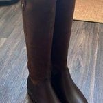 DUO Jeane Knee High Boots in Dark Brown Suede Photo 0