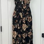 Saltwater Luxe Floral Jumpsuit Cropped Wide Leg Black Small Boho Hippie Beachy Photo 4