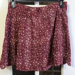 Lucky Brand Dark Red Print Mini Skirt Size Large Photo 1