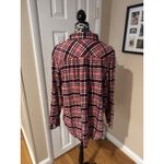 Lands' End Women's Long Sleeve Flannel Shirt Pink Maroon Plaid Cotton Plus 20W Photo 1