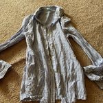 J. McLaughlin  purple and white striped top xs Photo 3