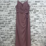 NWT Dusty Rose Mermaid Bridesmaid Formal Dress Long Chiffon with Slit Size 14 Pink Photo 1
