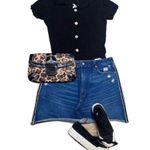 Abercrombie & Fitch Zoe Natural Rise A-Line Denim Mini Skirt Size 14 Dark Wash Photo 8