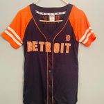 PINK - Victoria's Secret Victoria’s Secret pink Detroit tigers baseball jersey! Button up women’s small!! Photo 0