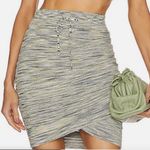 Simkhai Lucien Mini Skirt Women Basil Space Dye Rayon Comfort Drawstring Size XS Green Photo 0