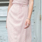 Brandy Melville  Robbie Pink Floral Wrap Midi Dress- One Size Photo 0