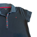 Tommy Hilfiger  Black Polo Dress Short Sleeve Polka Dot Stretch Size Large Womens Photo 2