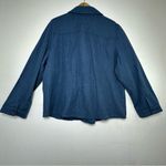 Chico's  Linen Blend Shaped Denim Solid Colonial Coast Long Sleeve Jacket Size 3 Photo 2