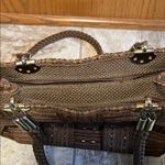 Vintage M & G Bertini Gold Brown Metallic Weave Bag with Woven Rope Handles Photo 2