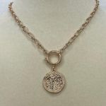 Ettika Fashion Jewelry Gold Bulky Chain Coin Pendant Choker Necklace GTN3179 NWT Photo 2