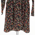 J.Crew  Mercantile Black Versailles Floral Tulip Hem Long Sleeve Short Dress Sz 4 Photo 3