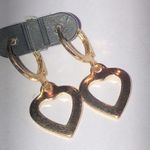 Gold Tone Dainty Boho Heart Hoop Earrings Photo 2