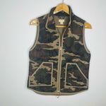 J Crew Puffer Vest‎ Camo Camouflage Print Double Zip Quilted Blogger Favorite S Green Photo 4