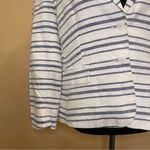Banana Republic  Linen Blend Blue White Stripe Blazer Jacket Size 14 Photo 2