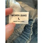 Women’s Distressed Flare Bottom Light Washed Distress Jeans Size Large Blue Photo 5