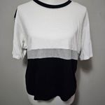 Flirtitude  Black & White Colorblock Short Sleeve Tee Size Large Photo 1