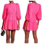 Alice + Olivia Shayla hot pink pleated sleeve tiered mini dress 8 Photo 1