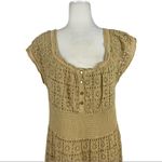 Maria Alicia Araujo Baez Tired Crochet Cottagecore Boho Maxi Tan Dress Cotton M Size M Photo 1