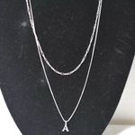 Source Unknown NIB Dainty Delicate 2 Silver Tone Link/Snake Chain Letter "A" 16"/18"  Necklaces Photo 0