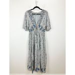 Free People  Lysette Maxi Dress Floral Boho Cottage Romantic Fairy Blue Small Photo 4