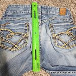 BKE Culture Stretch Women 26 x 33 1/2 Denim Jeans Flare Leg Raw Hem Light Wash Photo 13