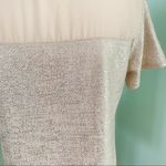 Adrienne  Gold Beige Sheer Textured Top Blouse S Photo 7