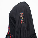River Island - Plus Size Boho Embroidered Peasant Tunic Top in Black Photo 4