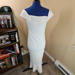 L'Vow White Off The Shoulder Midi Bodycon Cocktail Dress Size L Photo 5