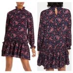 Rebecca Taylor La Vie  Long Sleeve Madeline Mini Dress Large Paisley Boho Photo 1