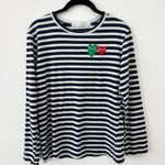 PLAY Comme des Garçons Striped Long Sleeve Tee Blue Size M Photo 0