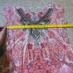 One World  Pink Sequin Artsy Boho Floral Indie Flowy Pink White Silver Brat Sz M Photo 6