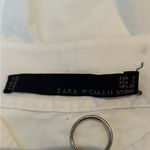 ZARA White 100% Cotton Half Zip Half Sleeve Shirt Dress Size Small Photo 2